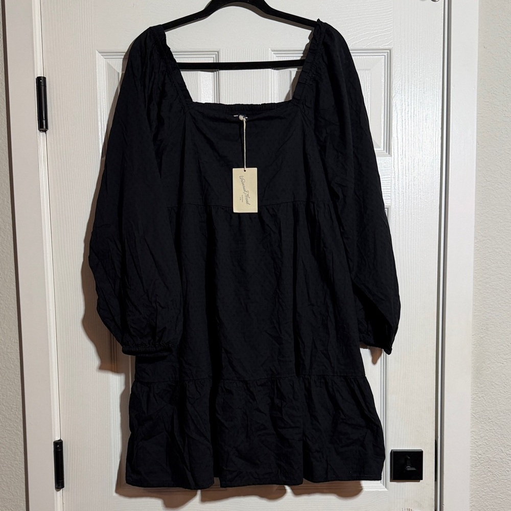 NWT UNIVERSAL THREAD Black Square Neck Dress‎ XXL